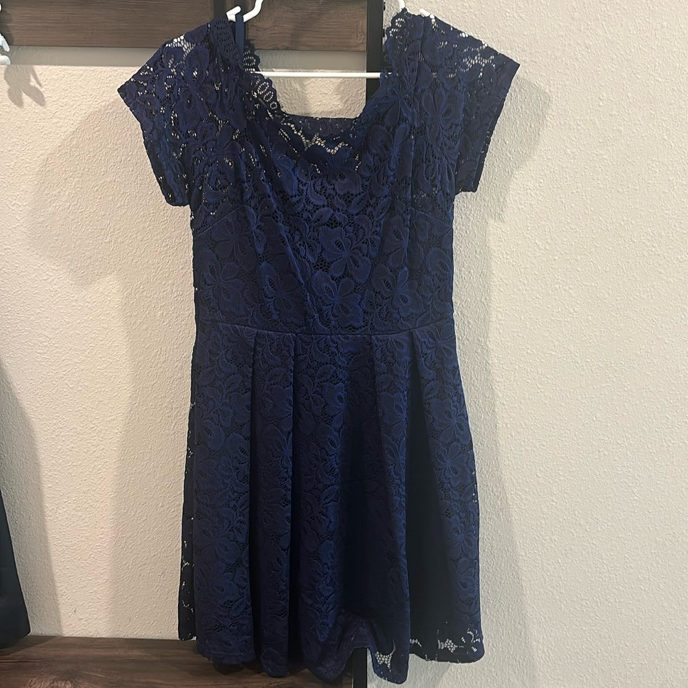 Navy blue lace dress